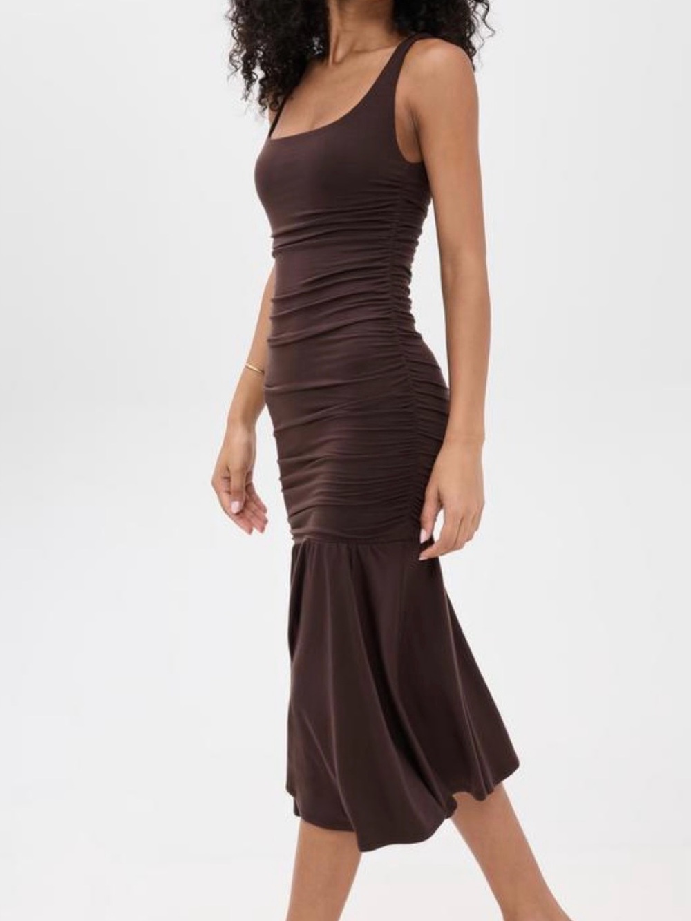 Reformation Brown Sleeveless Square-Neck Midi Dress - Picture 6 of 6